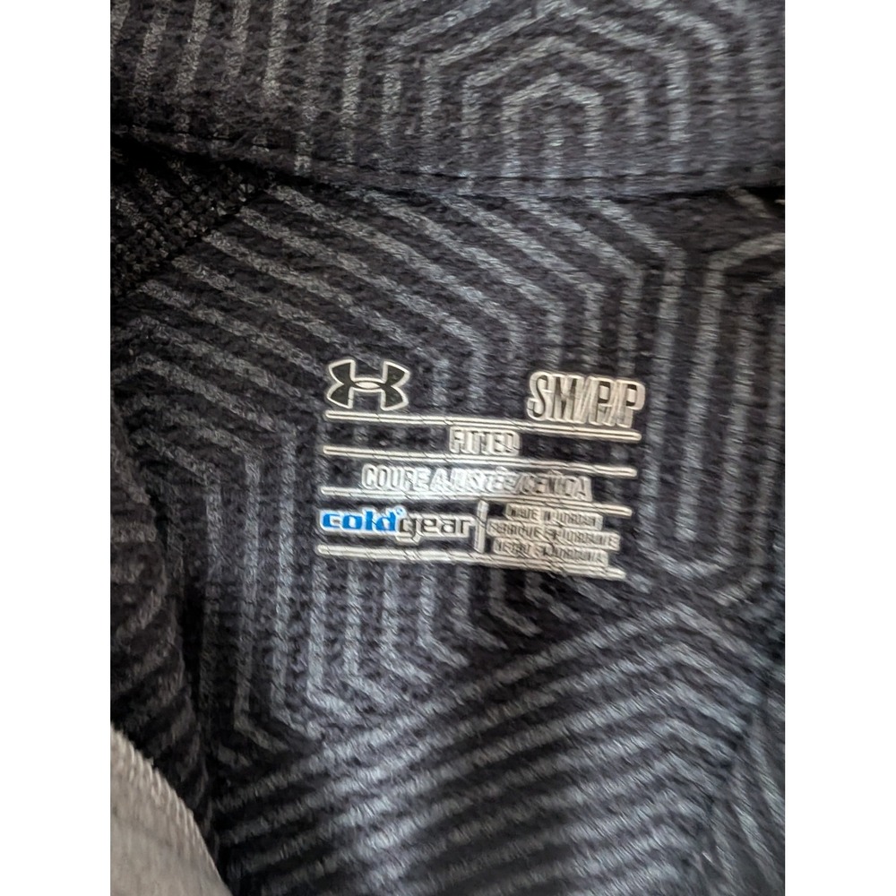 Under Armour ColdGear Mens Gray Textured 1/4 Zip Fitted Training Pullover SM - Picture 7 of 9
